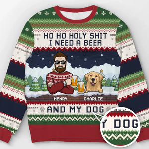 We Need A Beer And Our Cats - Dog & Cat Personalized Custom Ugly Sweatshirt - Unisex Wool Jumper - Christmas Gift For Husband Wife, Pet Owners, Pet Lovers