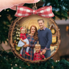 Custom Photo Wood Ornament - Personalized Christmas Birthday Gifts For Mom, Dad, Brother, Sister, Kids - Love Grows Best In Cozy Cabins