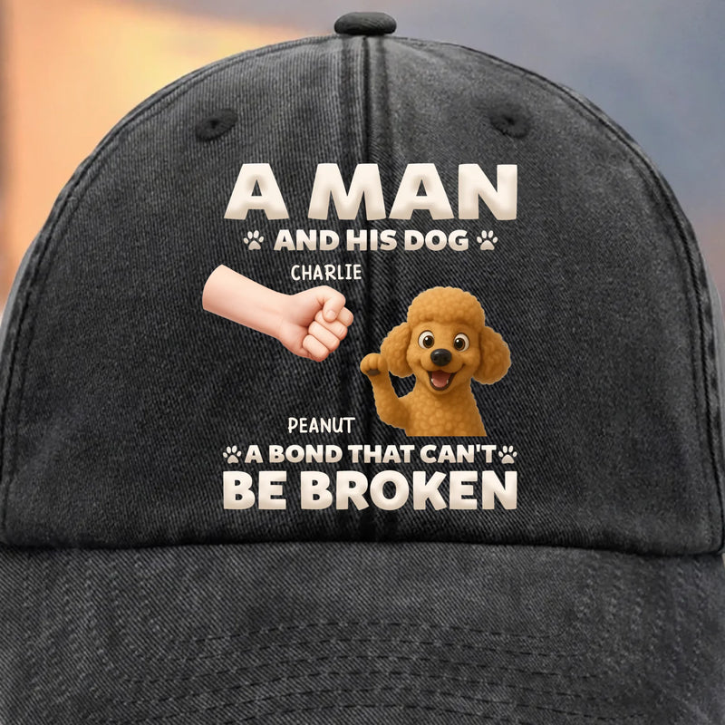 Custom Vintage Washed Denim Baseball Cap - Personalized Birthday Gifts For Dog Lovers, Dog Dad And Mom - Built For Dog Days