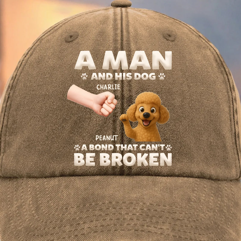 Custom Vintage Washed Denim Baseball Cap - Personalized Birthday Gifts For Dog Lovers, Dog Dad And Mom - Built For Dog Days