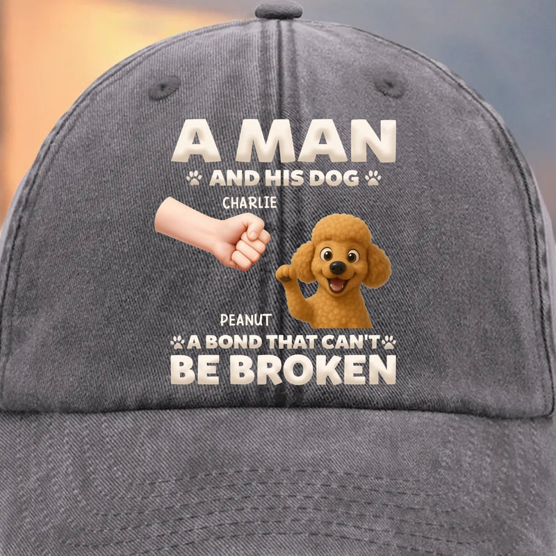 Custom Vintage Washed Denim Baseball Cap - Personalized Birthday Gifts For Dog Lovers, Dog Dad And Mom - Built For Dog Days