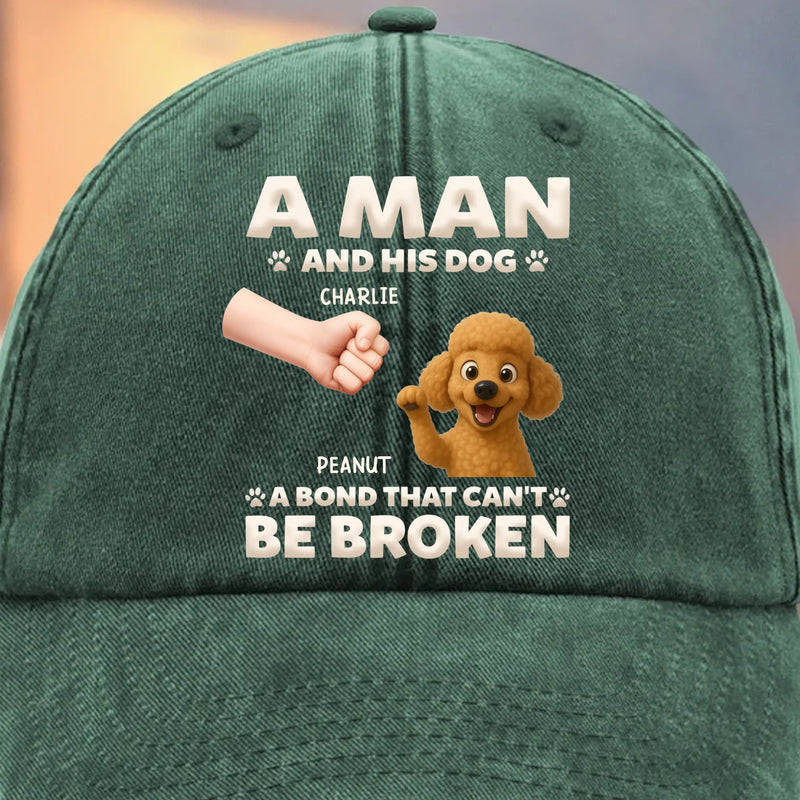 Custom Vintage Washed Denim Baseball Cap - Personalized Birthday Gifts For Dog Lovers, Dog Dad And Mom - Built For Dog Days