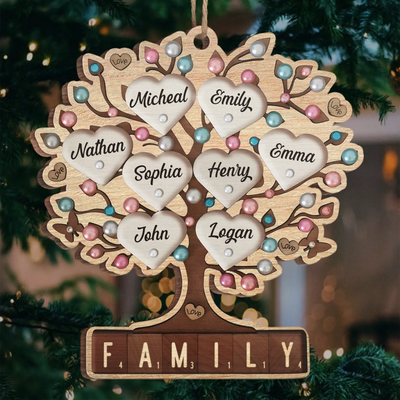 Custom Wood Ornament - Personalized Christmas Birthday Gifts For Mom, Dad, Brother, Sister, Kids - Laughter Lights Our Christmas Days
