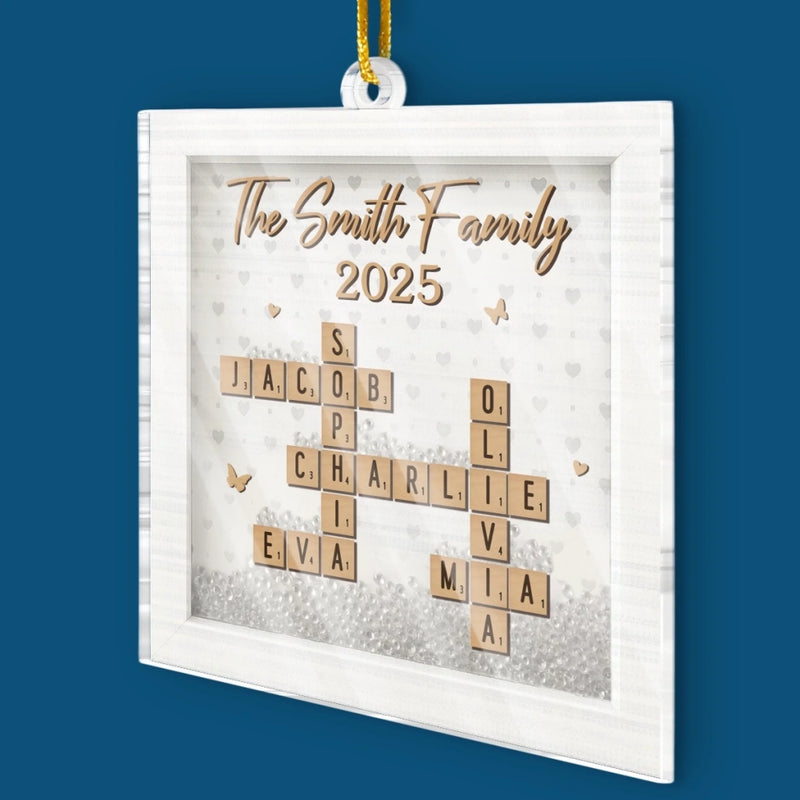 Custom Scrabble Acrylic Ornament - Personalized Christmas Birthday Gifts For Mom, Dad, Brother, Sister, Kids - Cherished Moments Shine The Brightest