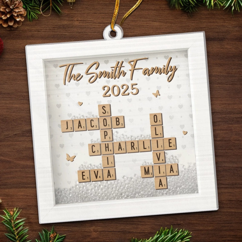 Custom Scrabble Acrylic Ornament - Personalized Christmas Birthday Gifts For Mom, Dad, Brother, Sister, Kids - Cherished Moments Shine The Brightest