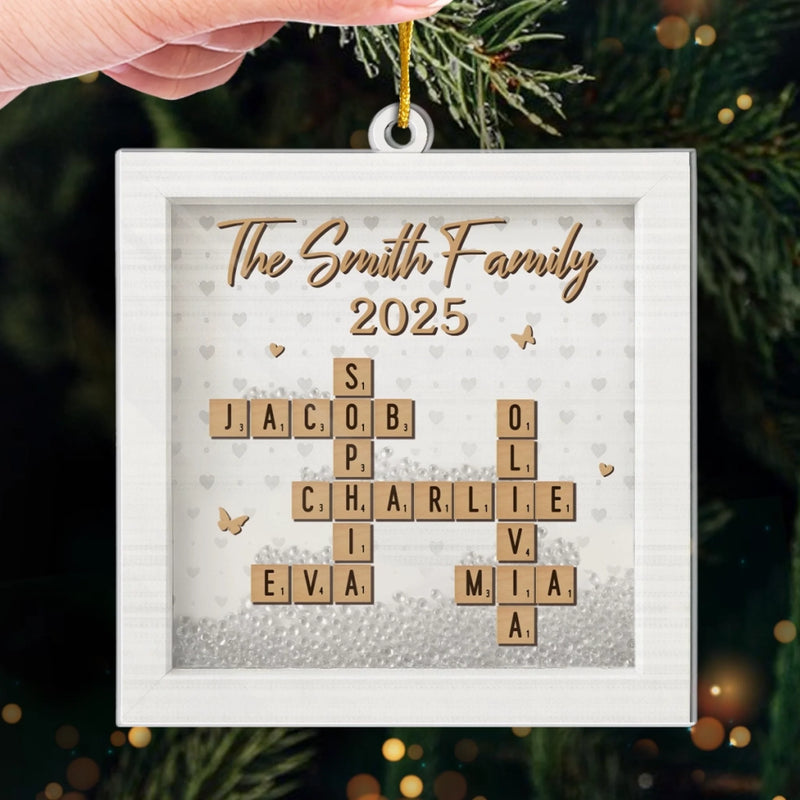 Custom Scrabble Acrylic Ornament - Personalized Christmas Birthday Gifts For Mom, Dad, Brother, Sister, Kids - Cherished Moments Shine The Brightest