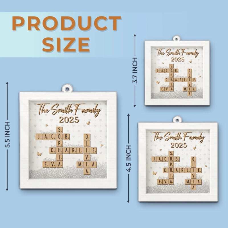 Custom Scrabble Acrylic Ornament - Personalized Christmas Birthday Gifts For Mom, Dad, Brother, Sister, Kids - Cherished Moments Shine The Brightest