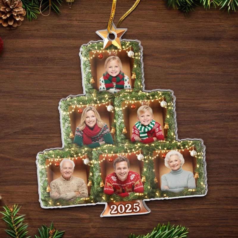 Custom Photo Acrylic Ornament - Personalized Christmas Birthday Gifts For Mom, Dad, Brother, Sister, Kids - Homegrown Happiness Since Forever