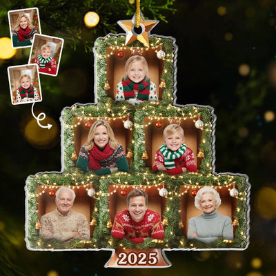 Custom Photo Acrylic Ornament - Personalized Christmas Birthday Gifts For Mom, Dad, Brother, Sister, Kids - Homegrown Happiness Since Forever