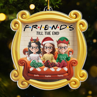 Custom Acrylic Ornament - Personalized Best Friend Christmas Birthday Gifts For Women, Besties, Sisters, BFF - Laughter Wrapped In Friendship