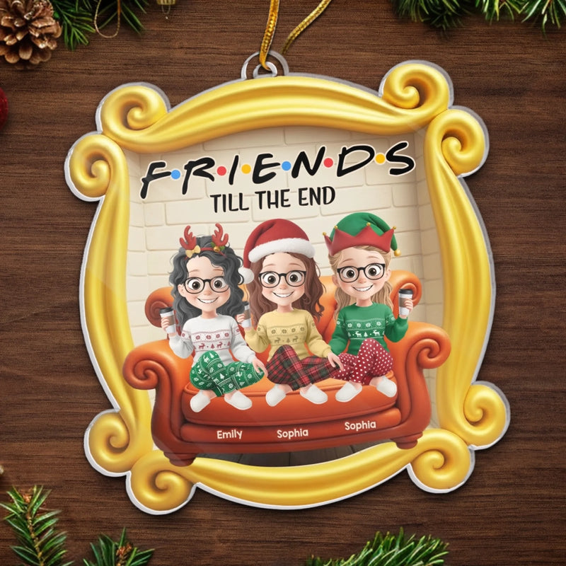 Custom Acrylic Ornament - Personalized Best Friend Christmas Birthday Gifts For Women, Besties, Sisters, BFF - Laughter Wrapped In Friendship