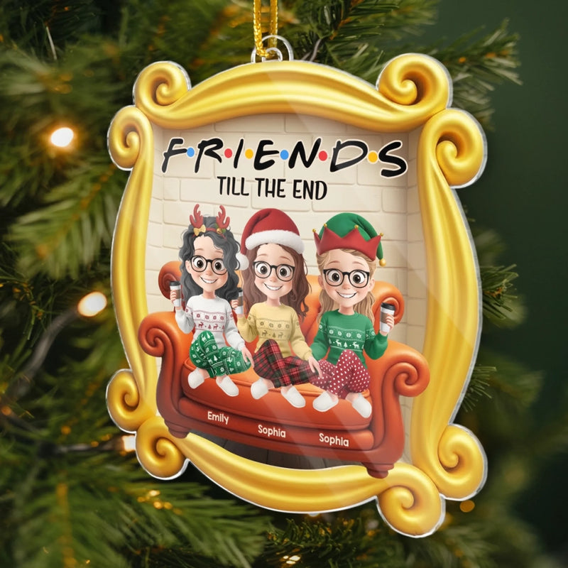 Custom Acrylic Ornament - Personalized Best Friend Christmas Birthday Gifts For Women, Besties, Sisters, BFF - Laughter Wrapped In Friendship