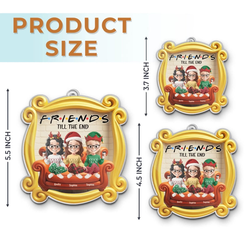 Custom Acrylic Ornament - Personalized Best Friend Christmas Birthday Gifts For Women, Besties, Sisters, BFF - Laughter Wrapped In Friendship