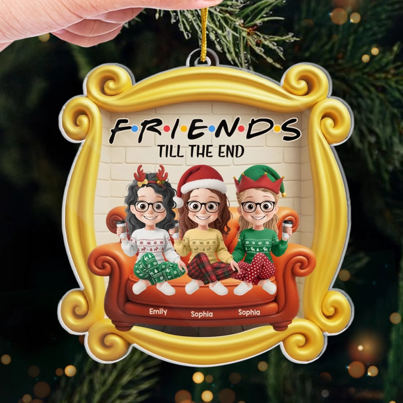 Custom Acrylic Ornament - Personalized Best Friend Christmas Birthday Gifts For Women, Besties, Sisters, BFF - Laughter Wrapped In Friendship