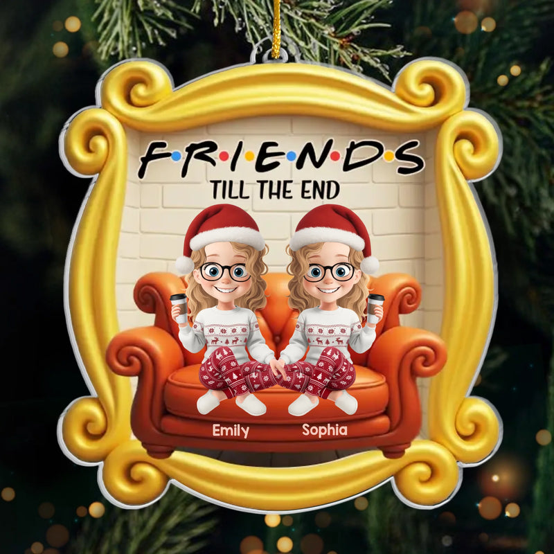 Custom Acrylic Ornament - Personalized Best Friend Christmas Birthday Gifts For Women, Besties, Sisters, BFF - Laughter Wrapped In Friendship