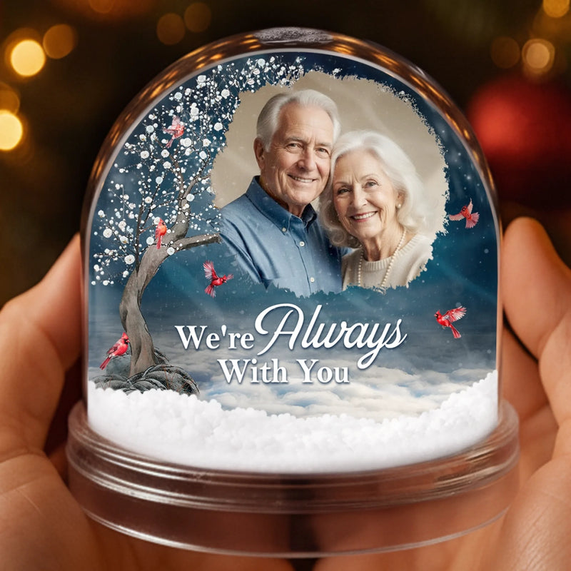 Custom Photo Acrylic Snow Globe - Personalized Christmas Memorial Sympathy Gifts For Loss Of Mom, Dad - Forever Treasured In Every Heart