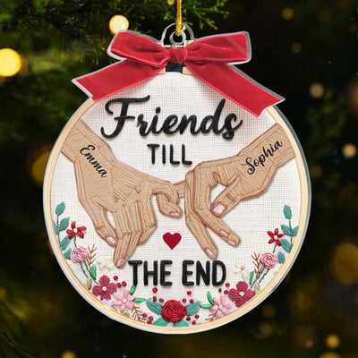 Custom Acrylic Ornament - Personalized Best Friend Christmas Birthday Gifts For Women, Besties, Sisters, BFF - Cheers To Us Always