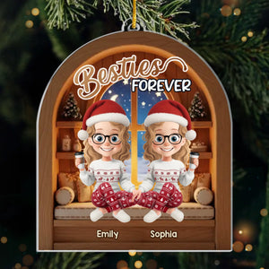 Custom Acrylic Ornament - Personalized Best Friend Christmas Birthday Gifts For Women, Besties, Sisters, BFF - Forever My Partner In Joy