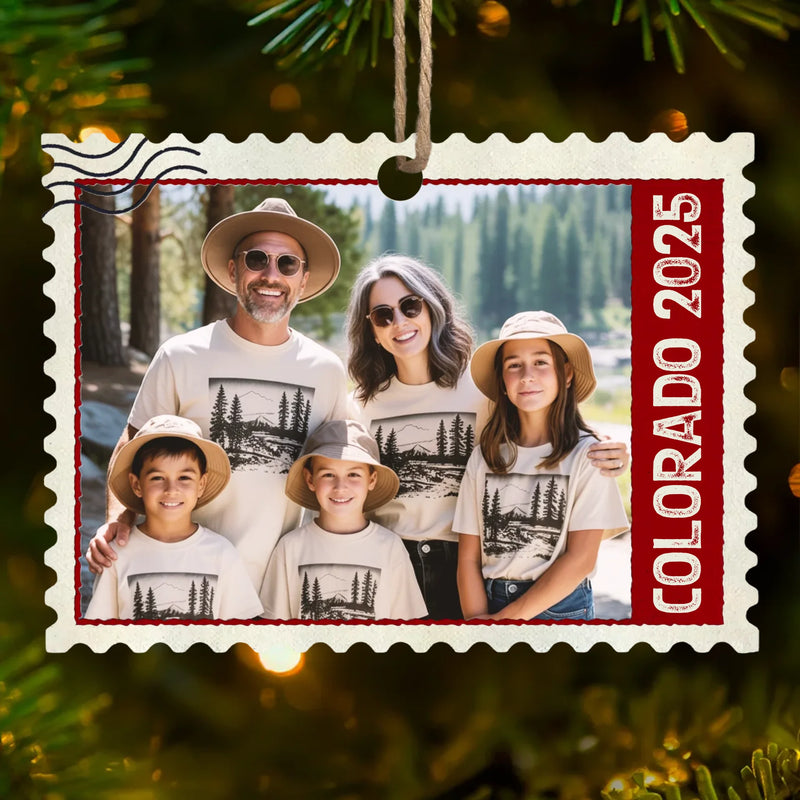 Custom Photo Wood Ornament - Personalized Christmas Birthday Gifts For Mom, Dad, Brother, Sister, Kids - Postmarked With Love
