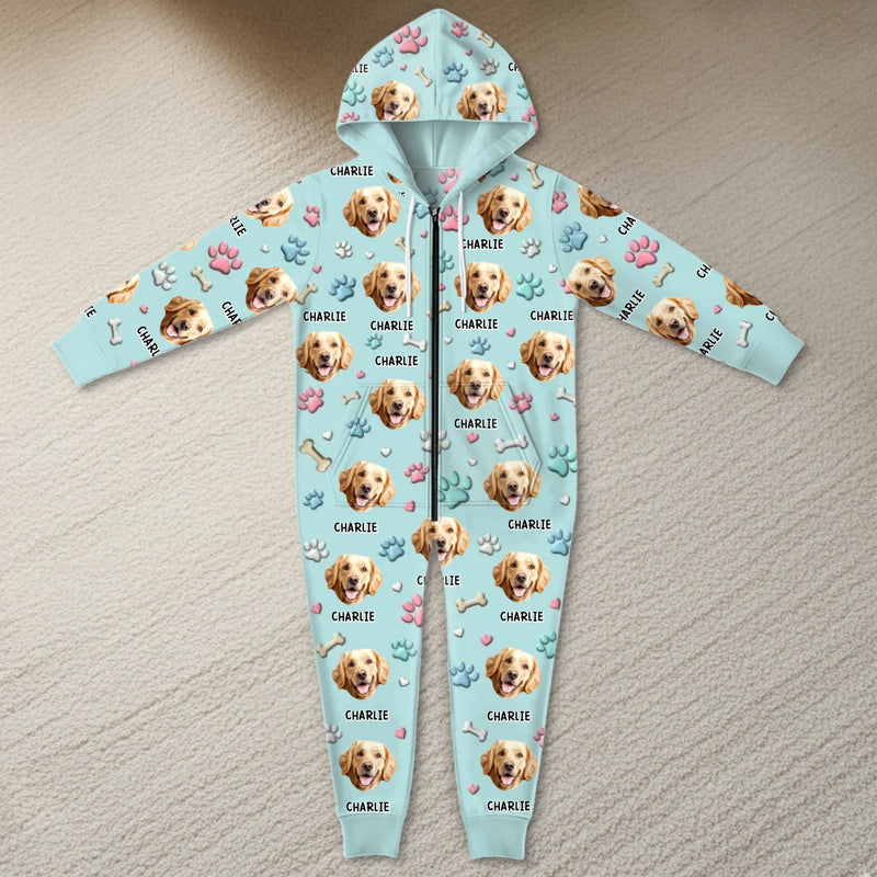 Custom Photo Adult Onesie - Personalized Christmas Birthday Gifts For Dog Cat Lovers, Dog Dad And Mom, Cat Owners - Me And My Dog, The Real Couple Goals