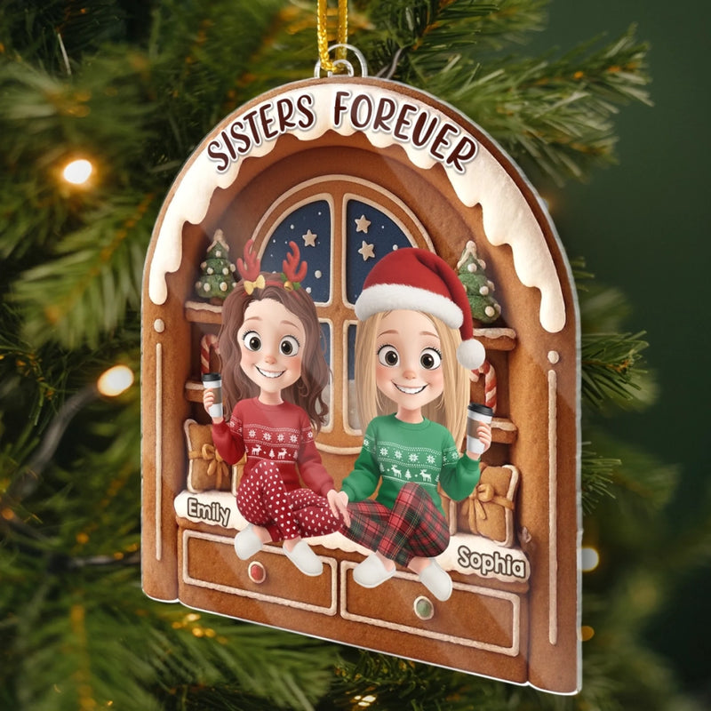 Custom Acrylic Ornament - Personalized Best Friend Christmas Birthday Gifts For Women, Besties, Sisters, BFF - Together We Glitter And Glow