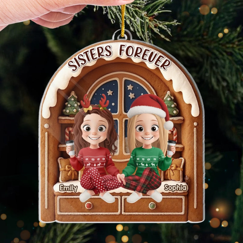 Custom Acrylic Ornament - Personalized Best Friend Christmas Birthday Gifts For Women, Besties, Sisters, BFF - Together We Glitter And Glow