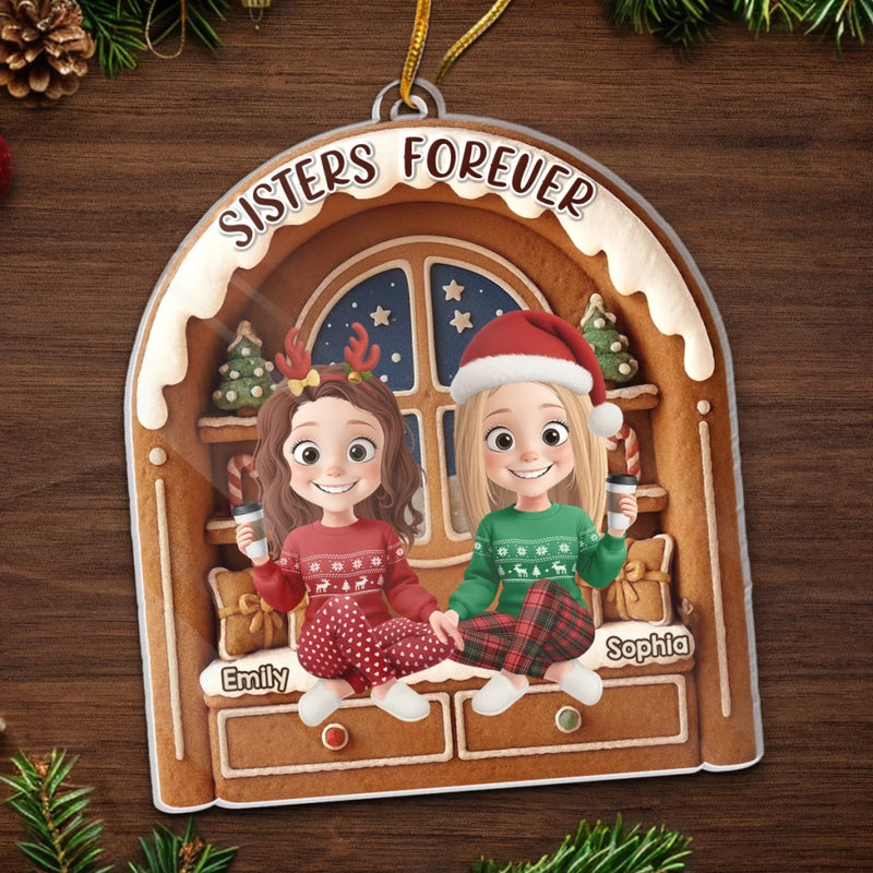 Custom Acrylic Ornament - Personalized Best Friend Christmas Birthday Gifts For Women, Besties, Sisters, BFF - Together We Glitter And Glow