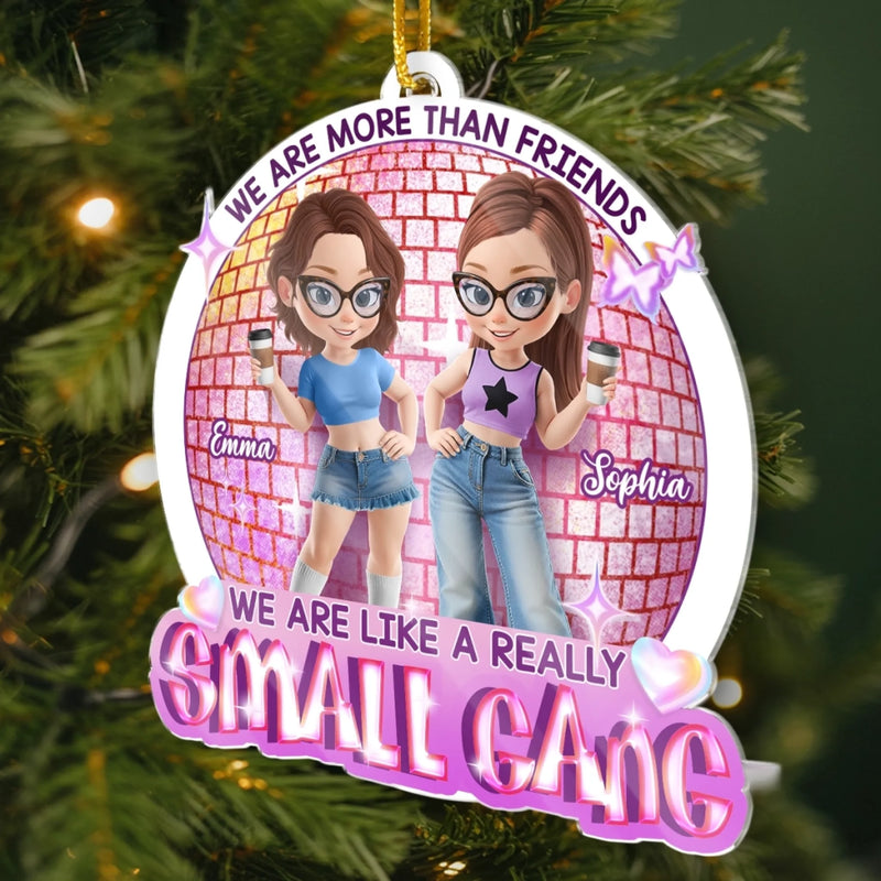 Custom Acrylic Ornament - Personalized Best Friend Christmas Birthday Gifts For Women, Besties, Sisters, BFF - Friendship Warms The Coldest Days