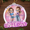 Custom Acrylic Ornament - Personalized Best Friend Christmas Birthday Gifts For Women, Besties, Sisters, BFF - Friendship Warms The Coldest Days