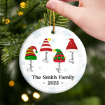 Custom Name Christmas Family Gifts - Personalized Ceramic Ornament