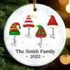 Custom Ceramic Ornament - Personalized Christmas Birthday Gifts For Mom, Dad, Brother, Sister, Kids - Joy Begins Where Family Gathers