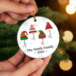 Custom Name Christmas Family Gifts - Personalized Ceramic Ornament