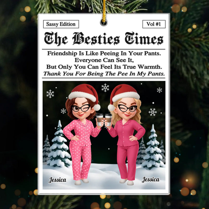 Custom Acrylic Ornament - Personalized Best Friend Christmas Birthday Gifts For Women, Besties, Sisters, BFF - Our Bond Our Magic