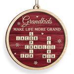 Custom Scrabble Wood Ornament - Personalized Birthday Gifts For Grandpa, Grandma - You Built Our Roots