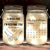 Custom Mason Jar Light - Personalized Anniversary Wedding Gifts For Husband And Wife, Him And Her - Love, Bottled And Glowing