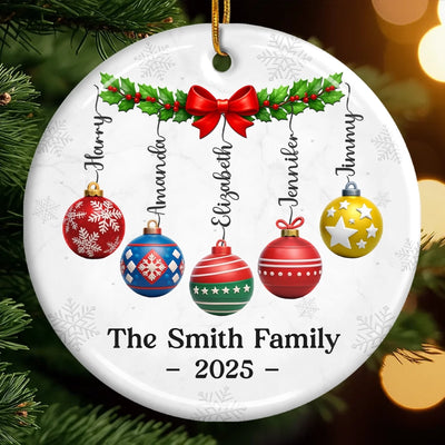Custom Ceramic Ornament - Personalized Christmas Birthday Gifts For Mom, Dad, Brother, Sister, Kids - Joy Lives Within Us