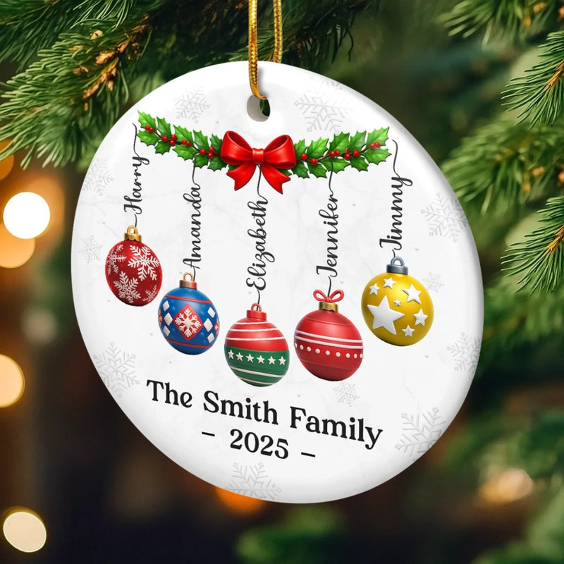 Custom Ceramic Ornament - Personalized Christmas Birthday Gifts For Mom, Dad, Brother, Sister, Kids - Joy Lives Within Us