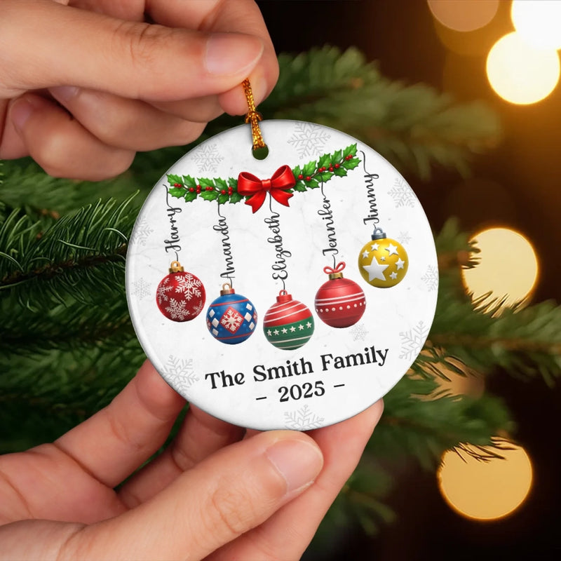 Custom Ceramic Ornament - Personalized Christmas Birthday Gifts For Mom, Dad, Brother, Sister, Kids - Joy Lives Within Us