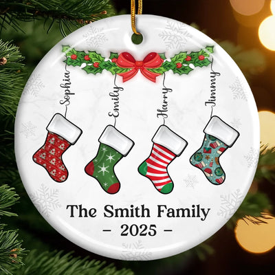 Custom Ceramic Ornament - Personalized Christmas Birthday Gifts For Mom, Dad, Brother, Sister, Kids - Our Lovely Family