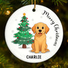 Custom First Christmas Pet Ceramic Ornament - Personalized Christmas Birthday Gifts For Dog Lovers, Cat Lovers, Pet Dad And Mom, New Pet Ornament - Santa Paws Was Here