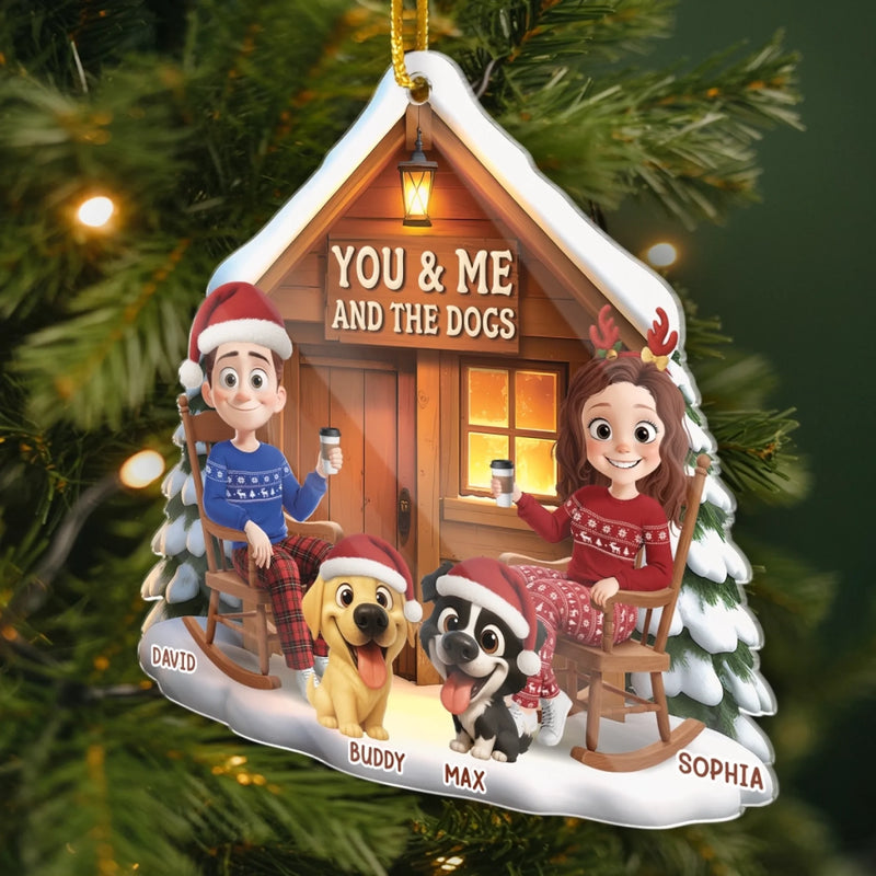 Custom Acrylic Ornament - Personalized Anniversary Christmas Wedding Gifts For Husband And Wife,  Dog Dad And Mom - Together With Our Pup