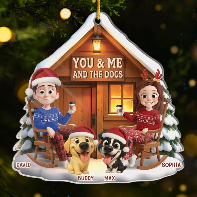Custom Acrylic Ornament - Personalized Anniversary Christmas Wedding Gifts For Husband And Wife,  Dog Dad And Mom - Together With Our Pup