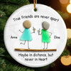 Custom Sea Glass Ceramic Ornament - Personalized Best Friend Birthday Gifts For Women, Besties, Sisters, BFF - Laugh Louder With You