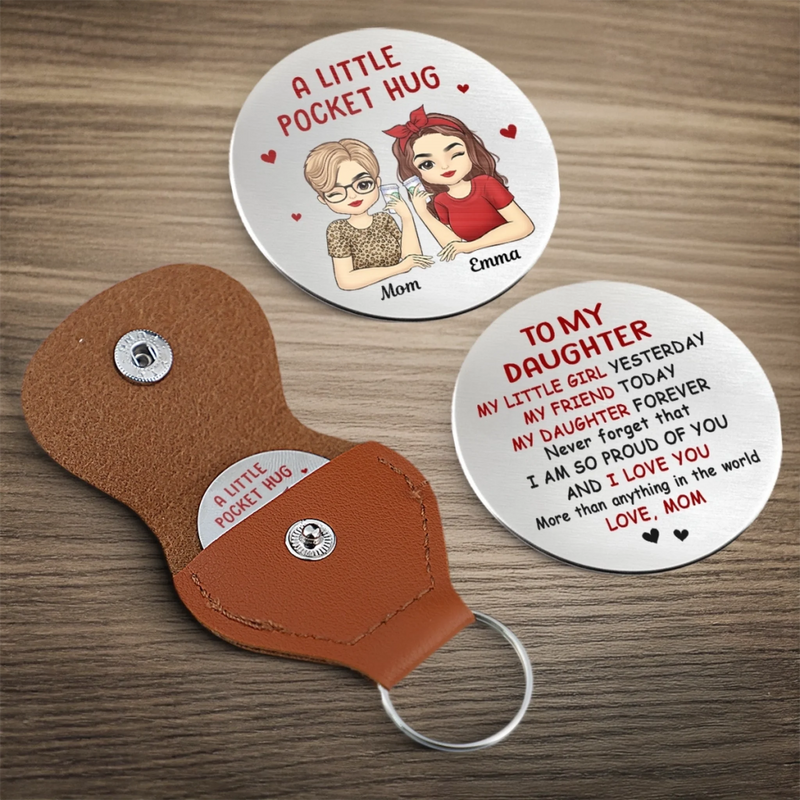 Custom Pocket Hug - Personalized Birthday Gifts For Mom, Son, Daughter - Hug You In Spirit