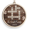 Custom Scrabble Wood Ornament - Personalized Christmas Birthday Gifts For Mom, Dad, Brother, Sister, Kids - Joy Gathers Around Our Tree