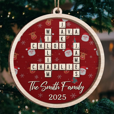 Custom Scrabble Wood Ornament - Personalized Christmas Birthday Gifts For Mom, Dad, Brother, Sister, Kids - Heartfelt Moments Holiday Memories