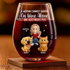Custom Wine Glass - Personalized Christmas Birthday Gifts For Dog Cat Lovers, Dog Dad And Mom, Cat Owners - Love Is Four Paws