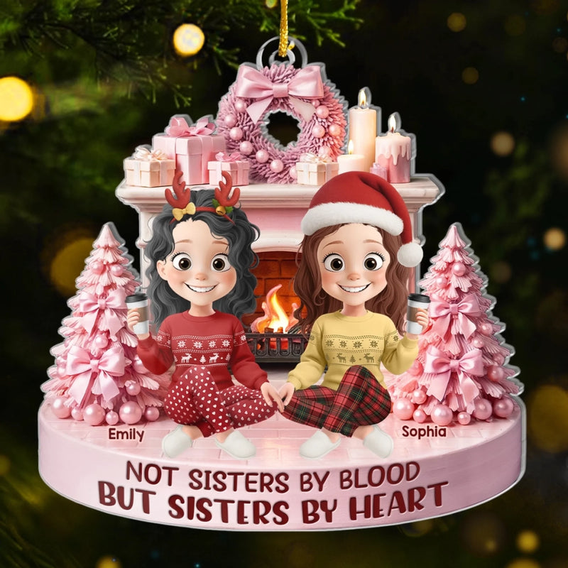 Custom Acrylic Ornament - Personalized Best Friend Christmas Birthday Gifts For Women, Besties, Sisters, BFF - Snowy Nights Endless Laughs