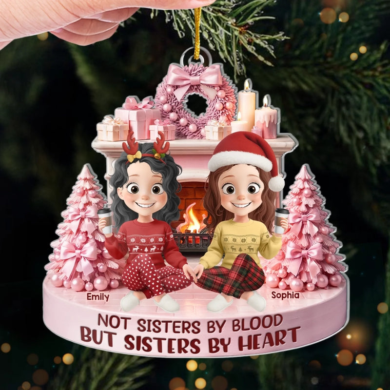 Custom Acrylic Ornament - Personalized Best Friend Christmas Birthday Gifts For Women, Besties, Sisters, BFF - Snowy Nights Endless Laughs
