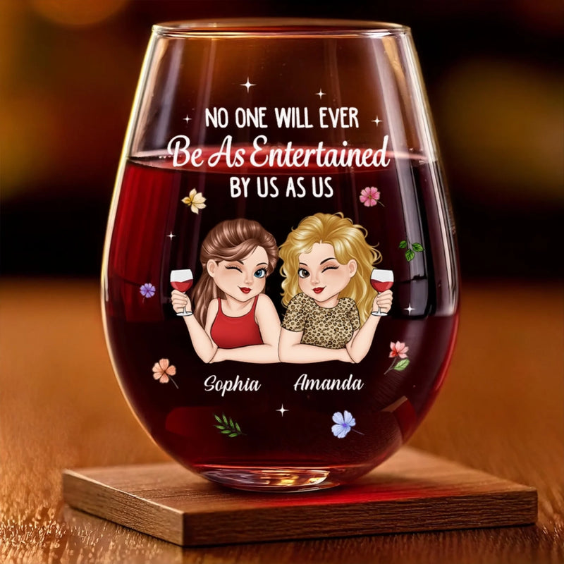 Custom Wine Glass - Personalized Best Friend Birthday Gifts For Women, Besties, Sisters, BFF - Holiday Magic Made With Friends